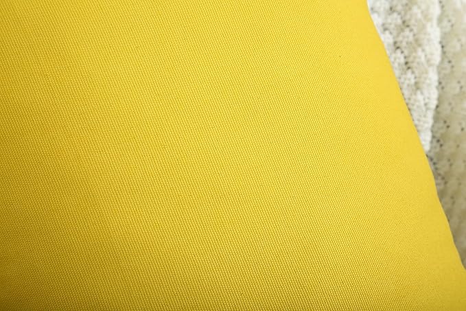 TangDepot Handmade Decorative Solid 100% Cotton Canvas Throw Pillow Covers/Pillow Shams, (22" x22" , Deep Yellow, 1 Count (Pack of 1))