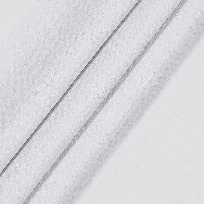 Eclipse Kendall Solid Textured Blackout Thermal Insulated Lining Grommet Window Curtain for Bedroom (1 Panel), 42 in x 84 in, White