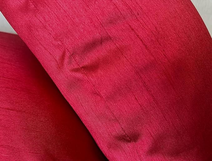 Aiking Home 26x26 Inches Faux Silk Square European Shams, Zipper Closure, Red (Set of 2)