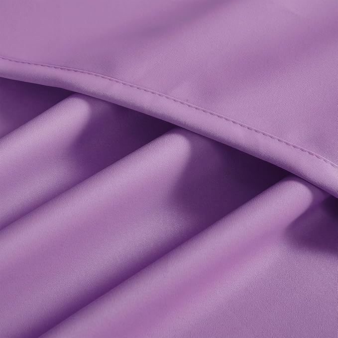 DUALIFE Amethyst Orchid Purple Blackout Curtain Panels/Drapes for Living Room 96 inch Length Solid Energy Efficient Room Darkening Bedroom Curtains Thermal Insulated Grommet Top 42x96 inch