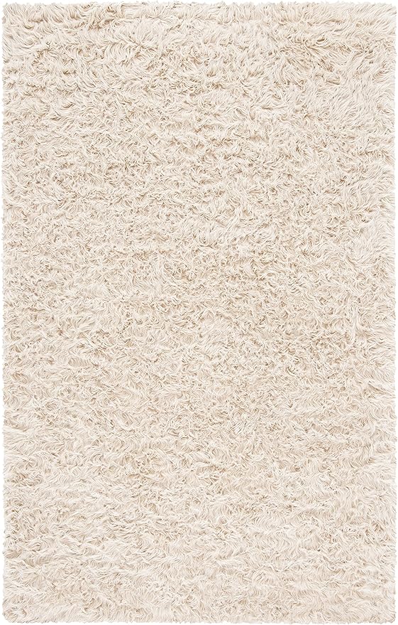 SAFAVIEH Faux Sheep Skin Collection 4' x 6' Beige FSS235K Silken Glam 2.35-inch Thick Area Rug