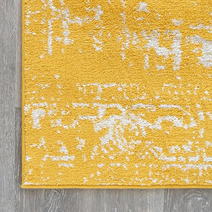 Rugs.com Arlington Collection Rug – 9' x 12' Yellow Medium-Pile Rug Perfect for Living Rooms, Large Dining Rooms, Open Floorplans
