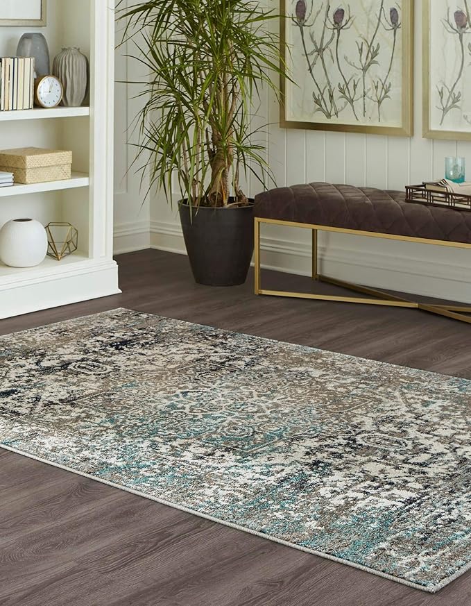 Rugs.com Arlington Collection Rug – 5' x 8' Grey Medium-Pile Rug Perfect for Living Rooms, Large Dining Rooms, Open Floorplans