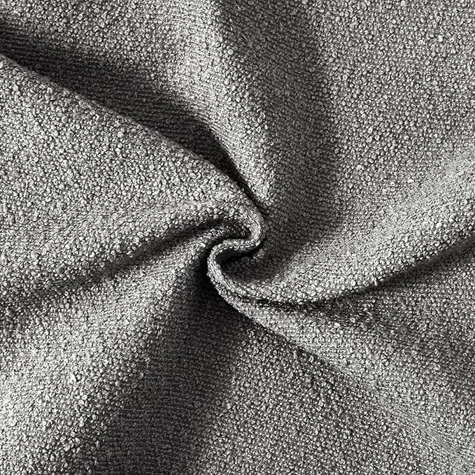 Boucle Decorative Throw Pillow Covers for Couch Set of 2, 16x16 inches, Light Grey