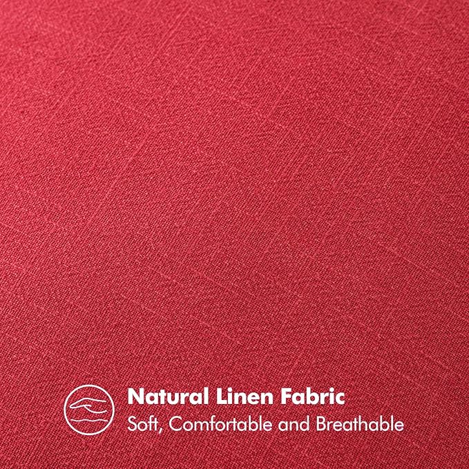 MIULEE Christmas Decorative Linen Pillow Covers 20x20 Inch Red Boho Farmhouse Neutral Couch Throw Pillows for Bed Pack of 2 Accent Modern Pillowcase Sofa Livingroom Home Decor