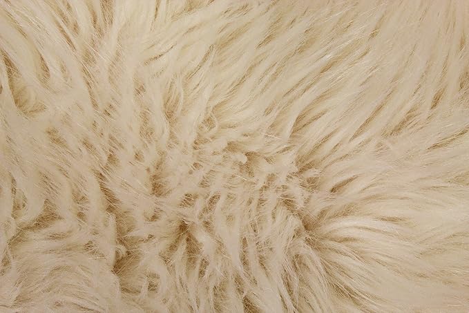 Nouvelle Legende Faux Fur Sheepskin Rug Quattro, Soft, Plush, Premium High-Pile Accent Rug for Bedrooms, Hallways & Living Spaces, Warm & Cozy, Faux Leather Backing, Easy Care, 43" x 73", Ivory White
