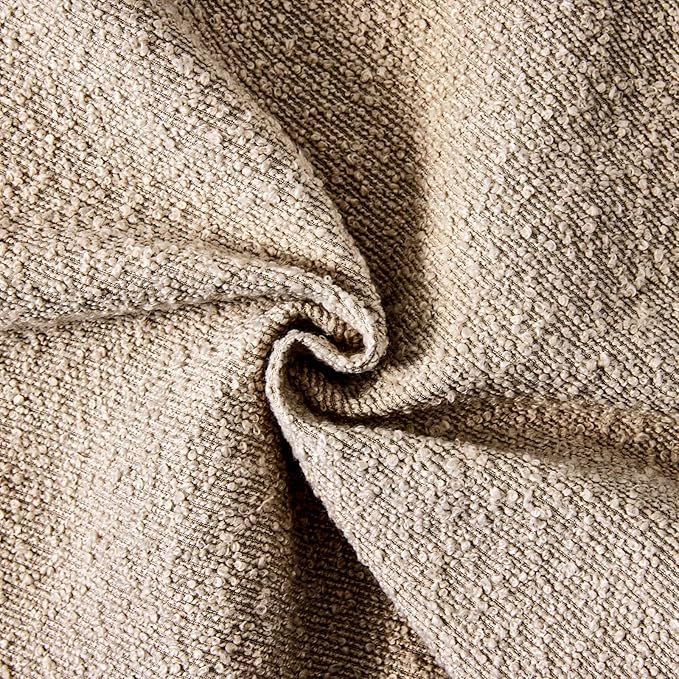 Boucle Decorative Throw Pillow Covers for Couch Set of 2, 20x20 inches, Oatmeal