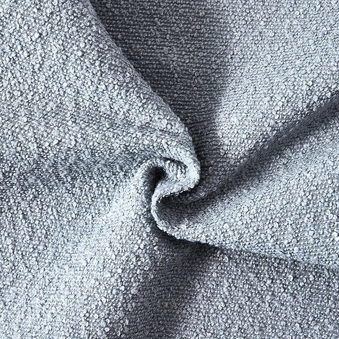 Boucle Decorative Throw Pillow Covers for Couch Set of 2, 22x22 inches, Light Blue