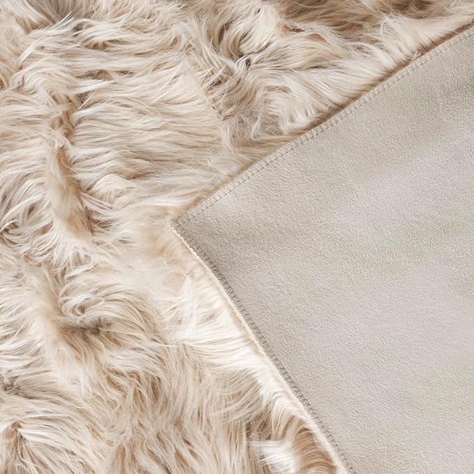 SAFAVIEH Faux Sheepskin Collection Runner Rug – 2'6" x 6', Beige, Ultra-Soft Plush Accent for Bedroom, Living Room, or Hallway (FSS235K)