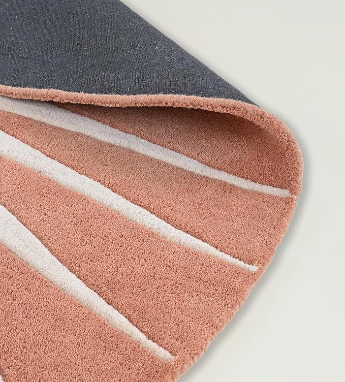 Modern Round Area Rug – Hand-Tufted with 100% NZ Wool, Thick & Soft Circular Carpet for Living Room, Bedroom & Dining Room Decor (Soft Pink, 10' Round)