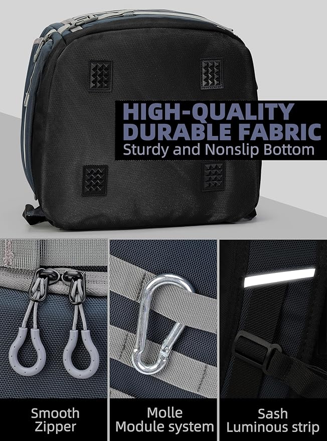 New Ski/Snowboard Boot Bag/Skating Bag | Excellent for Store and Transport Gear, Helmet, Goggles & Accessories | Travel with Waterproof Exterior, Reflective Strip for Men, Women (Blue)