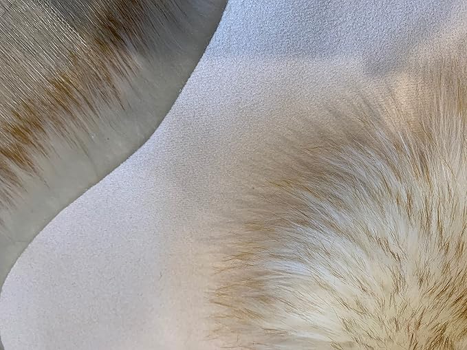 LAMBZY Faux Sheepskin Super Soft Hypoallergenic Silky Shag Rug for Living Room, Kids Room, Sofa (Octo 8 Pelts 6'x8', White/Brown Tips)