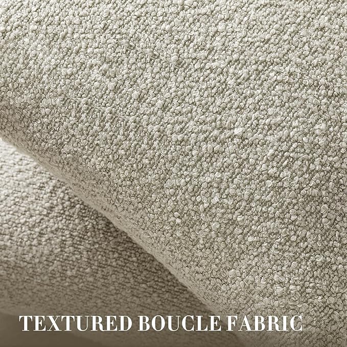 Throw Pillow Covers 18 x 18 Inch Set of 2, Beige Decorative Accent Solid Boucle Textured Pillow Cover, Cozy Neutral Cushion Pillow Cases for Living Room, Sofa, Chair, Bedroom, Home Decor