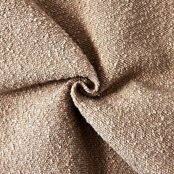 Boucle Decorative Throw Pillow Covers for Couch Set of 2, 16x16 inches, Camel
