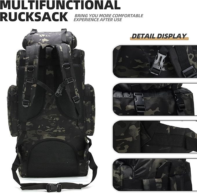 King'sGuard 100L Camping Hiking Backpack Molle Rucksack Military Camping Backpacking Daypack