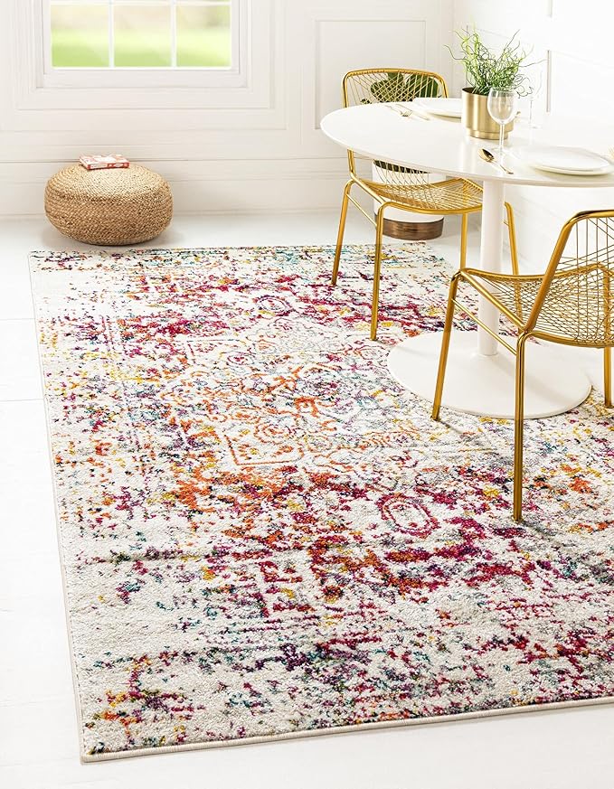 Rugs.com Arlington Collection Rug – 4' x 6' Multi Medium-Pile Rug Perfect for Living Rooms, Large Dining Rooms, Open Floorplans