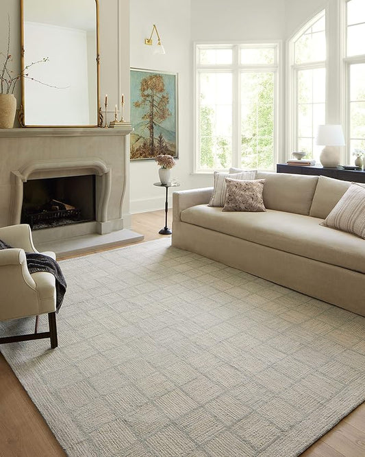 Loloi Chris Loves Julia Francis Collection FRA-03 Silver/Sky 5'-0" x 7'-6" Area Rug