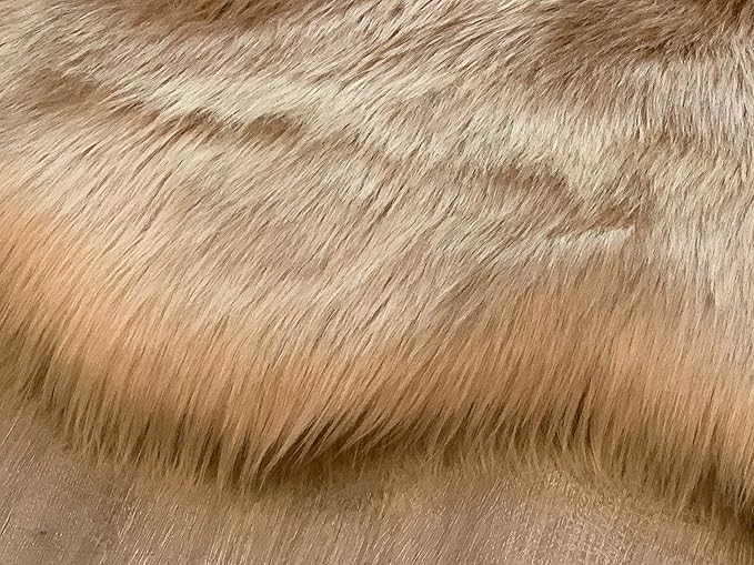 LAMBZY Faux Sheepskin Super Soft Hypoallergenic Silky Shag Bear Rug for Living Room, Kids Room, Sofa (2'x3', Beige)