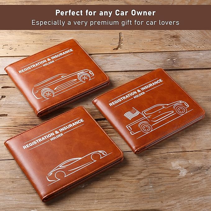 CANOPUS Car Registration and Insurance Holder with Magnetic Closure, Car Document Holder, Vehicle Glove Box Organizer, Wallet for Auto, Motorcycle, Truck and More, 1 Pack with EZ Pass Strip, Car
