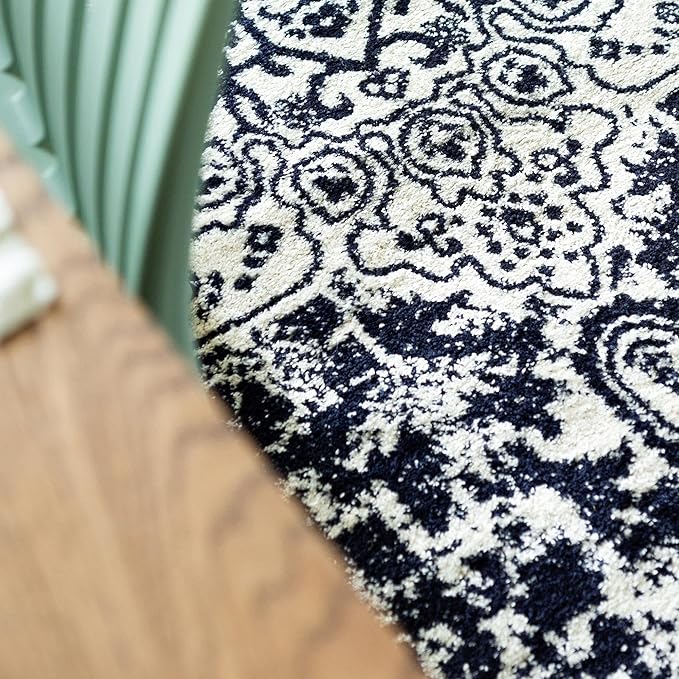 Rugs.com Arlington Collection Rug – 6' x 9' Blue Medium-Pile Rug Perfect for Living Rooms, Large Dining Rooms, Open Floorplans