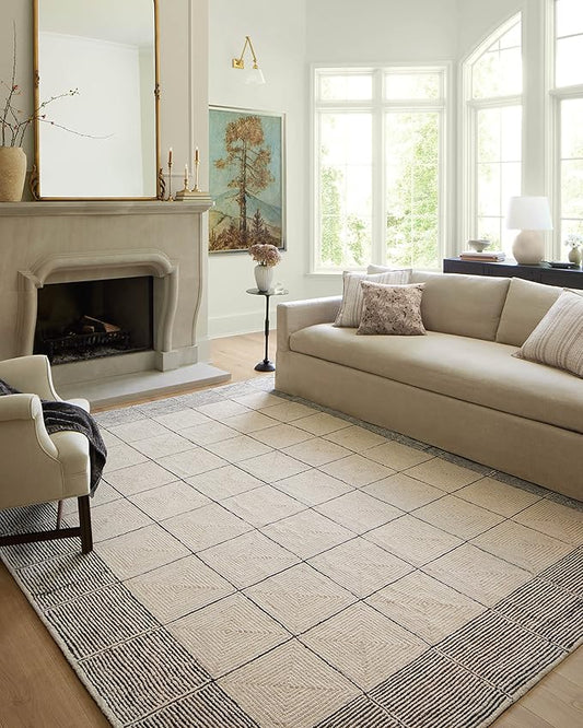Loloi Chris Loves Julia Francis Collection FRA-02 Cream/Black 8'-6" x 12' Area Rug