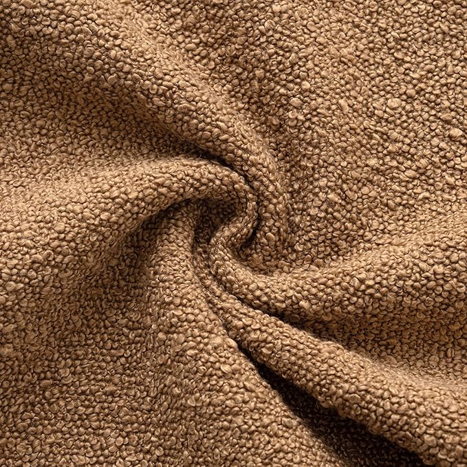 Woaboy Pack of 2 18x18 Inch Decorative Boucle Throw Pillow Covers Textured Square Pillowcaes Accent Solid Cozy Soft Cushion Covers Home Decor for Sofa Couch Living Room Home Decor,Brown