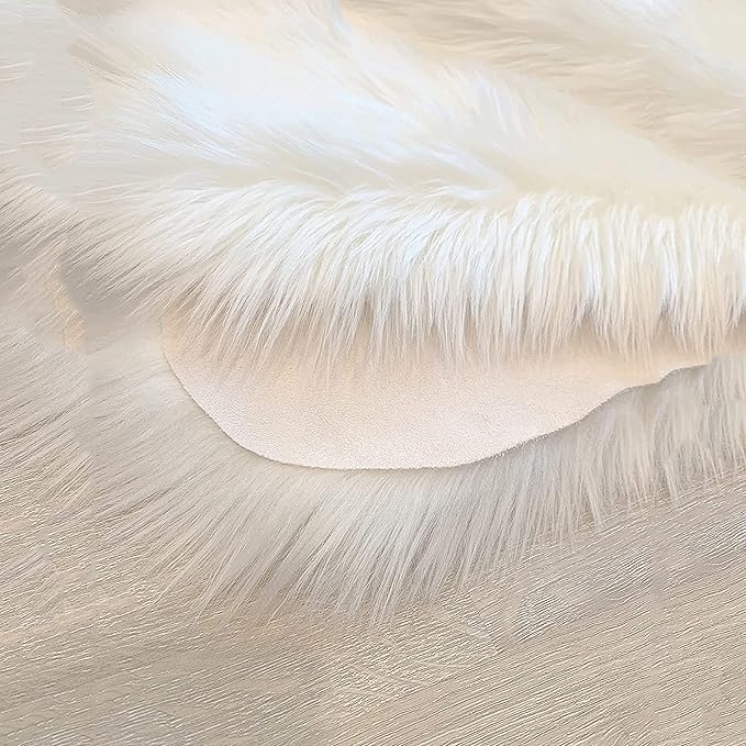 LAMBZY High Pile Super Soft Faux Sheepskin Rug (9'x12', White)