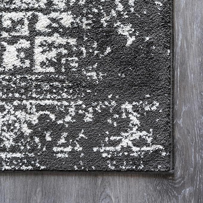 Rugs.com Arlington Collection Rug – 8' x 10' Dark Grey Medium-Pile Rug Perfect for Living Rooms, Large Dining Rooms, Open Floorplans