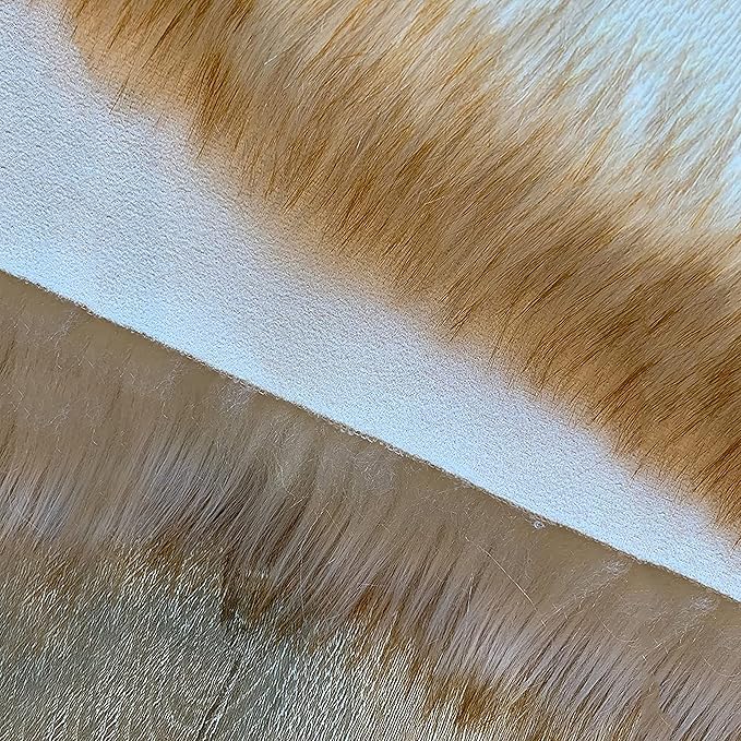 LAMBZY High Pile Super Soft Faux Sheepskin Rug (5'x8', White/Brown Tips)