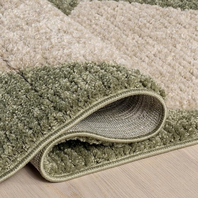 Nuloom Marissa Green/Ivory, 3' x 5', Diamond, Tassel, Soft and Cozy, High Traffic, Stain Resistant, Easy Clean, Durable Area Rug for Bedroom, Living Room, Dining Space, Den, Foyer, Entryway