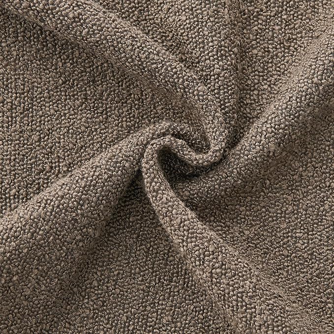 ANRODUO Pack of 2 Textured Boucle Throw Pillow Covers Soft Brown Decorative Accent Solid Pillow Cases Cozy Modern Couch Cushion Case for Chair Sofa Bedroom Living Room Home Decor, 18 x 18 Inch
