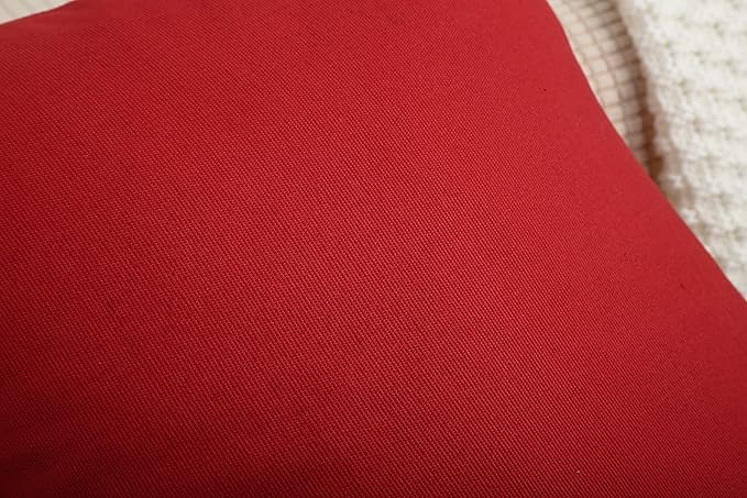 TangDepot Cotton Solid Throw Pillow Covers, 24" x 24" , Deep Red, 1 Count (Pack of 1)