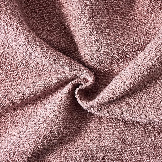 Boucle Decorative Lumbar Pillow Covers for Couch Set of 2, 12x20 inches, Pink