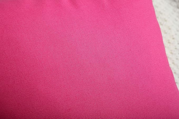 TangDepot Handmade Decorative Solid 100% Cotton Canvas Throw Pillow Covers /Pillow Shams, (18" x18" , Hot Pink, 1 Count (Pack of 1))