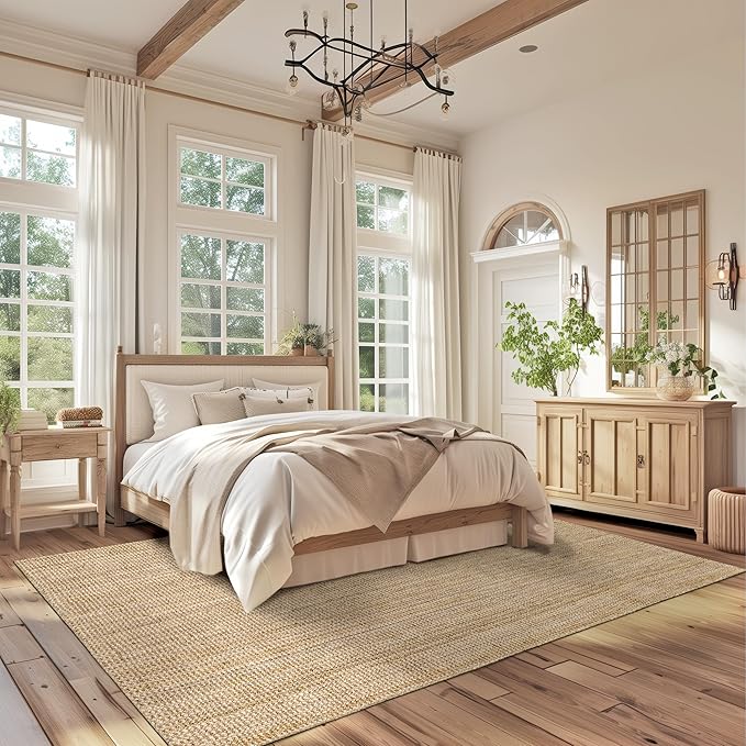 Nuloom Ashli Hand Woven, Natural, 9'6" x 13'6", Farmhouse, Jute, Soft and Textured, High Traffic, Stain Resistant, Easy Clean, Durable Area Rug for Bedroom, Living Room, Dining, Den, Foyer, Entryway