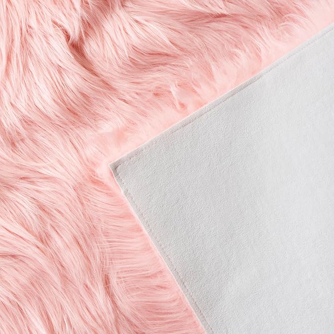 SAFAVIEH Faux Sheep Skin Collection 2' x 3' Pink FSS235G Silken Glam 2.35-inch Thick Accent Rug