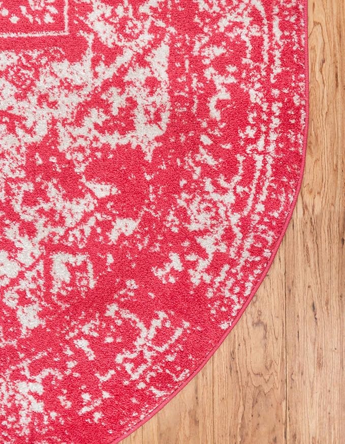 Rugs.com Arlington Collection Rug – 3' x 5' Oval Pink Medium-Pile Rug Perfect for Living Rooms, Large Dining Rooms, Open Floorplans