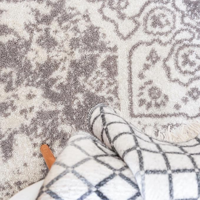 Rugs.com Arlington Collection Rug – 7' x 10' White Medium-Pile Rug Perfect for Living Rooms, Large Dining Rooms, Open Floorplans
