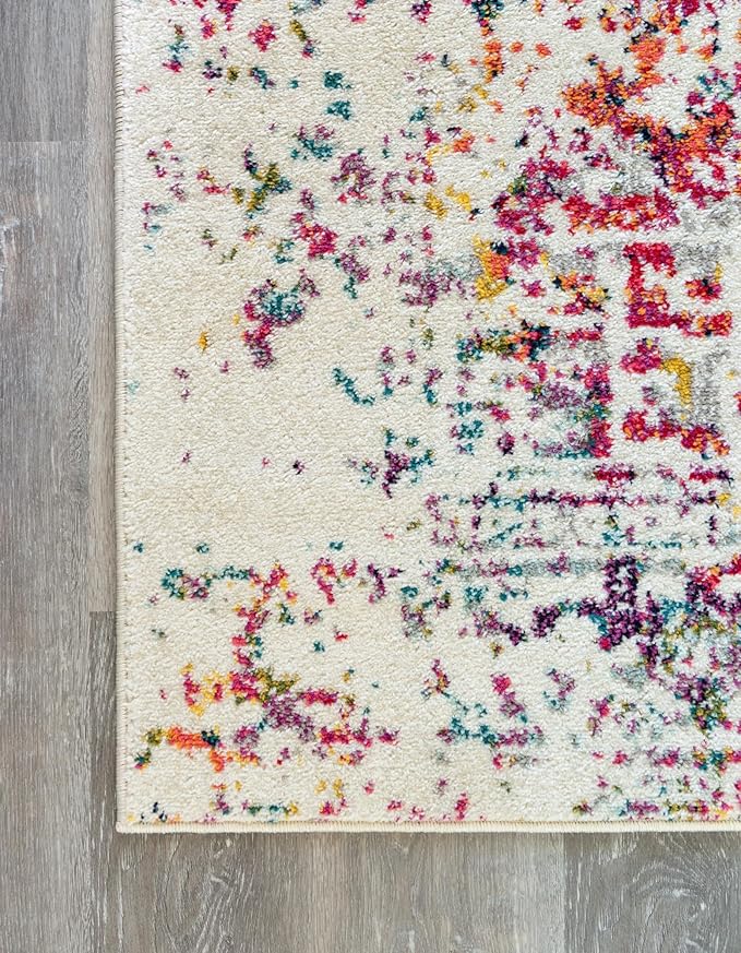 Rugs.com Arlington Collection Rug – 10 Ft Runner Light Multi Medium-Pile Rug Perfect for Hallways, Entryways