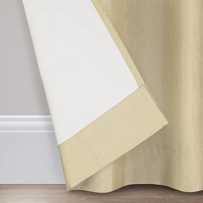 ECLIPSE Kendall Modern Blackout Thermal Rod Pocket Window Curtain for Bedroom or Living Room (1 Panel), 42 in x 84 in, Cafe
