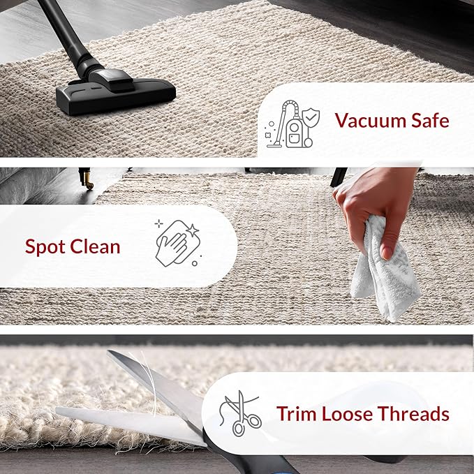 nuLOOM Ashli Solid Farmhouse Jute Runner Rug, 2' 6" x 6', Off-white