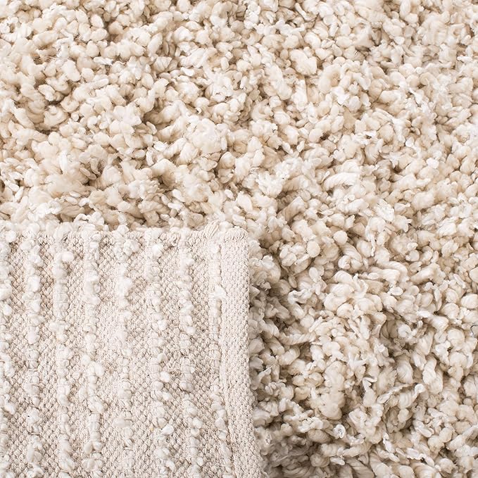 SAFAVIEH Sheep Shag Collection 5' x 8' Ivory SSG212A Handmade 1-inch Thick Area Rug