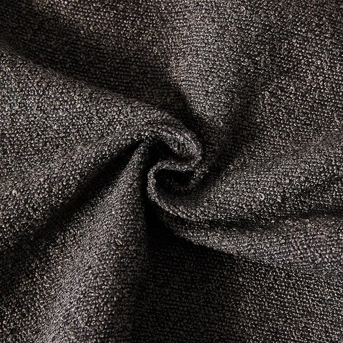 Boucle Decorative Throw Pillow Covers for Couch Set of 2, 22x22 inches, Dark Coffee