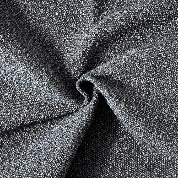 Boucle Decorative Throw Pillow Covers for Couch Set of 2, 20x20 inches, Charcoal