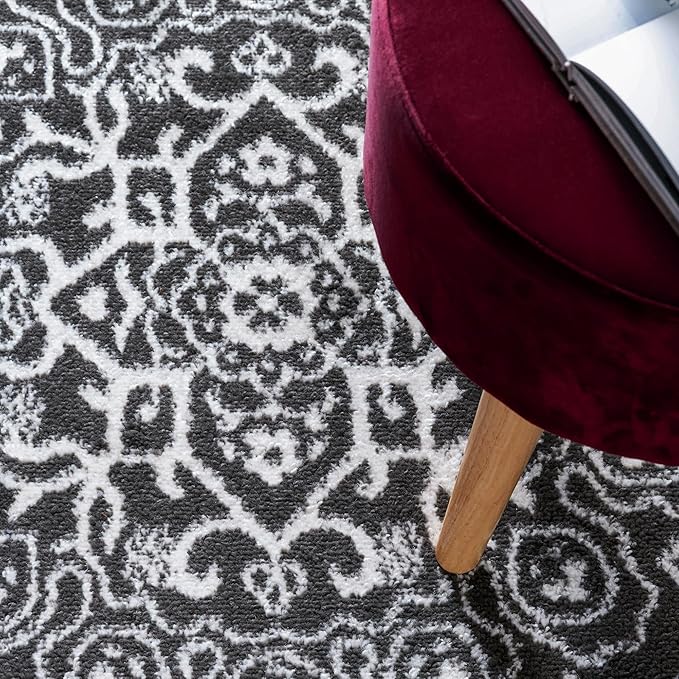 Rugs.com Arlington Collection Rug – 6' x 9' Dark Grey Medium-Pile Rug Perfect for Living Rooms, Large Dining Rooms, Open Floorplans