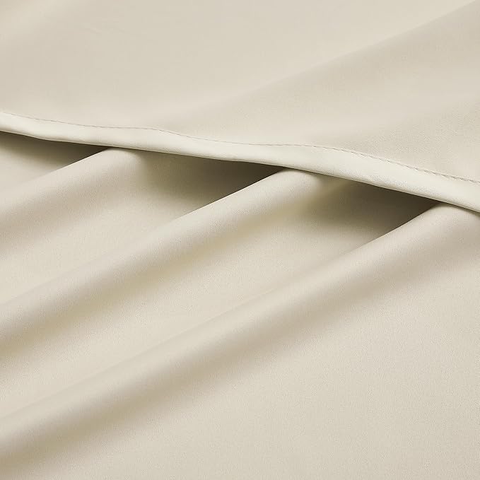 DUALIFE Buttercream Beige Curtains 52x45 Inch Length for Small Windows Set 2 Panels Blackout Short Window Drapes for Bedroom Thermal Insulated Room Darkening Curtains 52x45 Inches Long