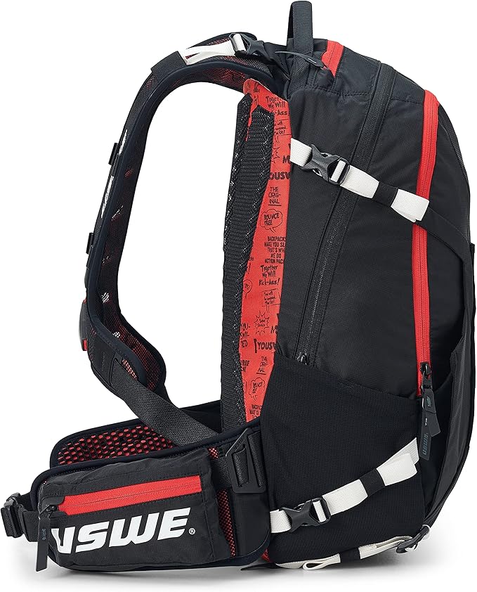 USWE Flow 25L - Backpack with Back Protector, for Bike, Mountainbike, MTB and E-MTB, Black