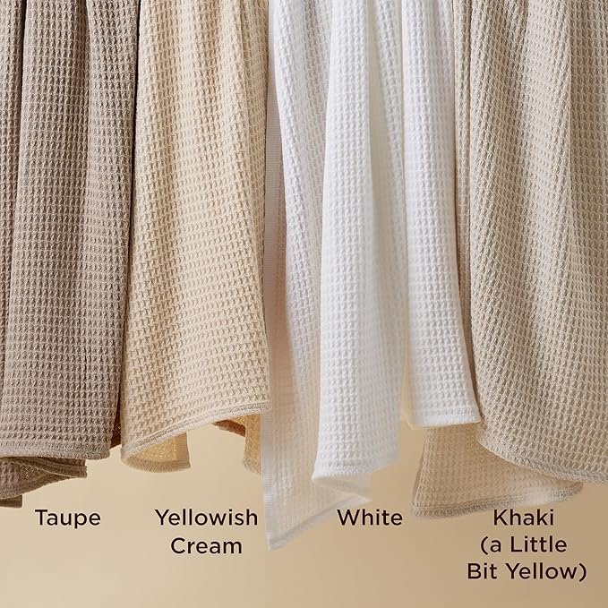 Bedsure Gentlesoft 100% Cotton Large Throw Blanket for Couch 50x70 inches - Breathable and Soft, Waffle Weave Throw Blanket for Office, Light Brown