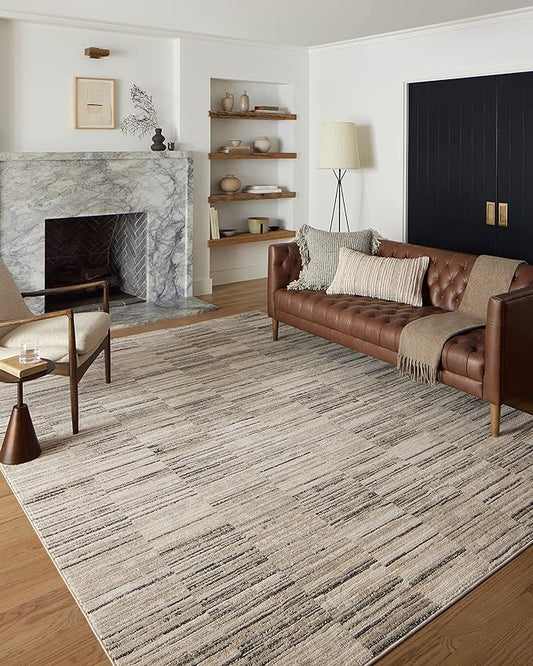 Loloi Darby Collection DAR-01 Charcoal/Sand 4'-0" x 6'-0" Accent Rug