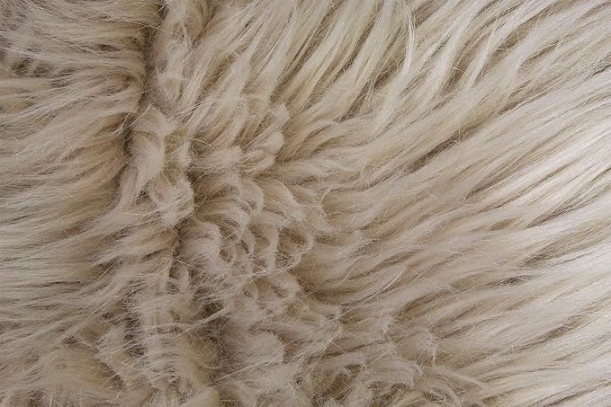 Nouvelle Legende Faux Fur Sheepskin Rug Quattro, Soft, Plush, Premium High-Pile Accent Rug for Bedrooms, Hallways & Living Spaces, Warm & Cozy, Faux Leather Backing, Easy Care, 43" x 73", Brown